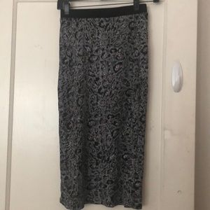 Glitter jersey leopard print skirt